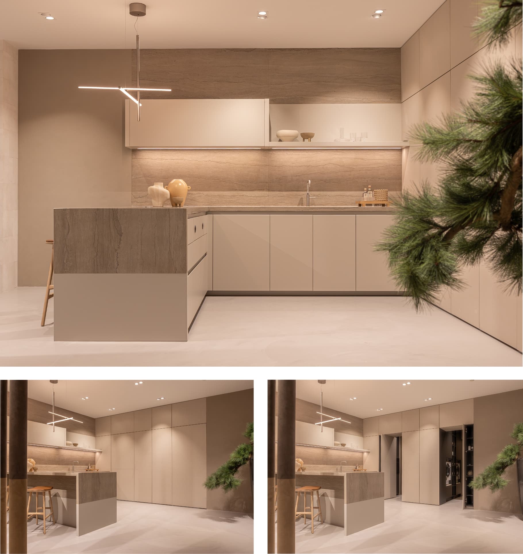 Beige U-keuken