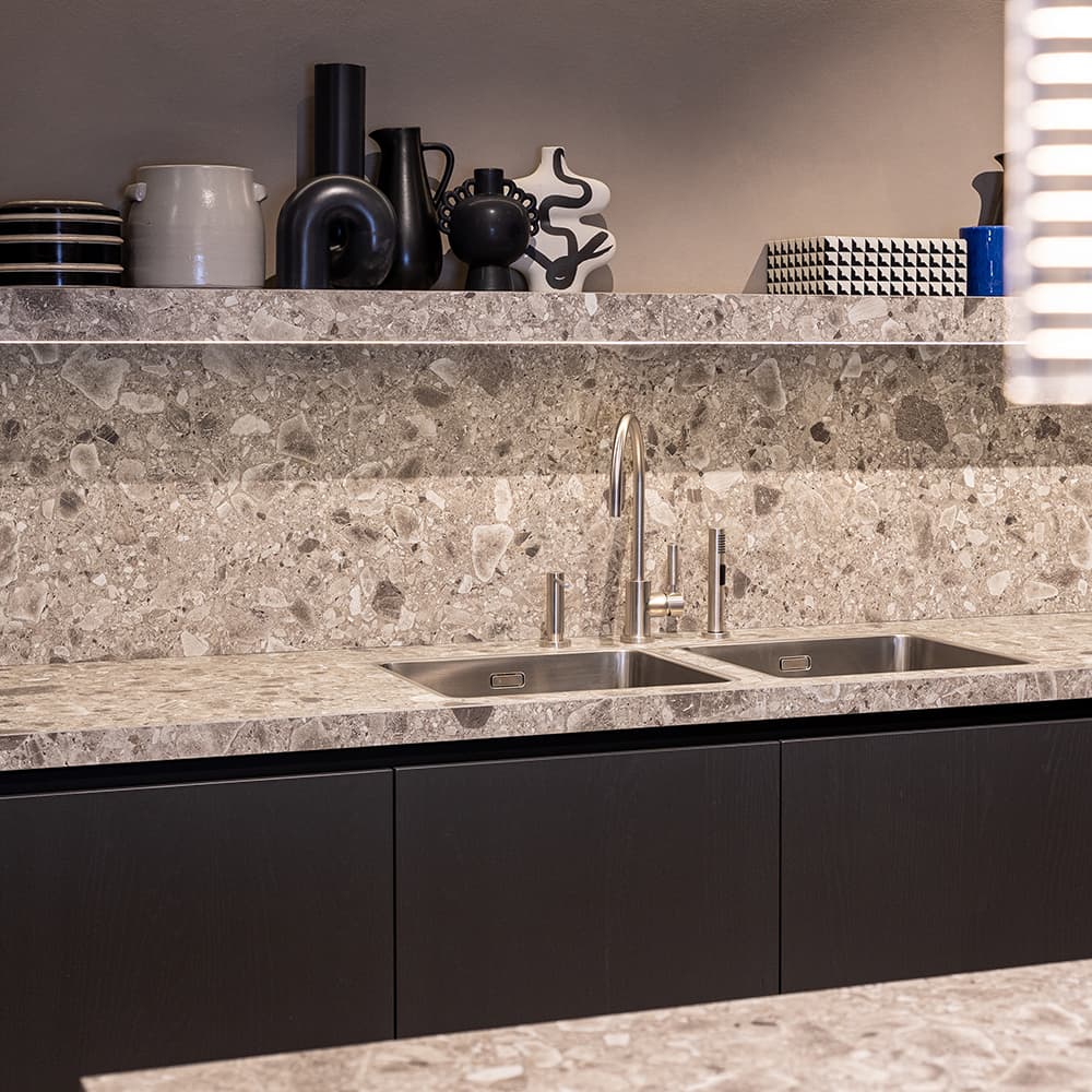 Barletti blauwe open keuken