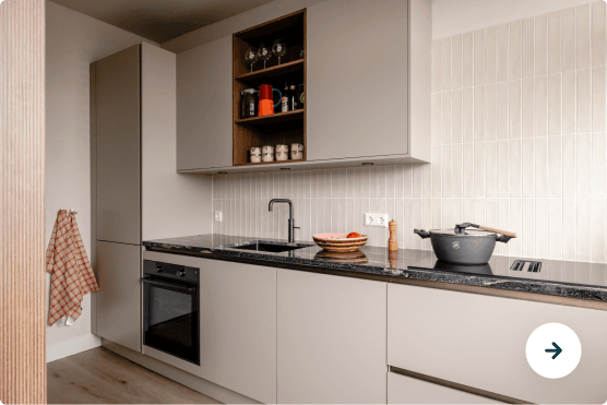 Rechte keuken beige