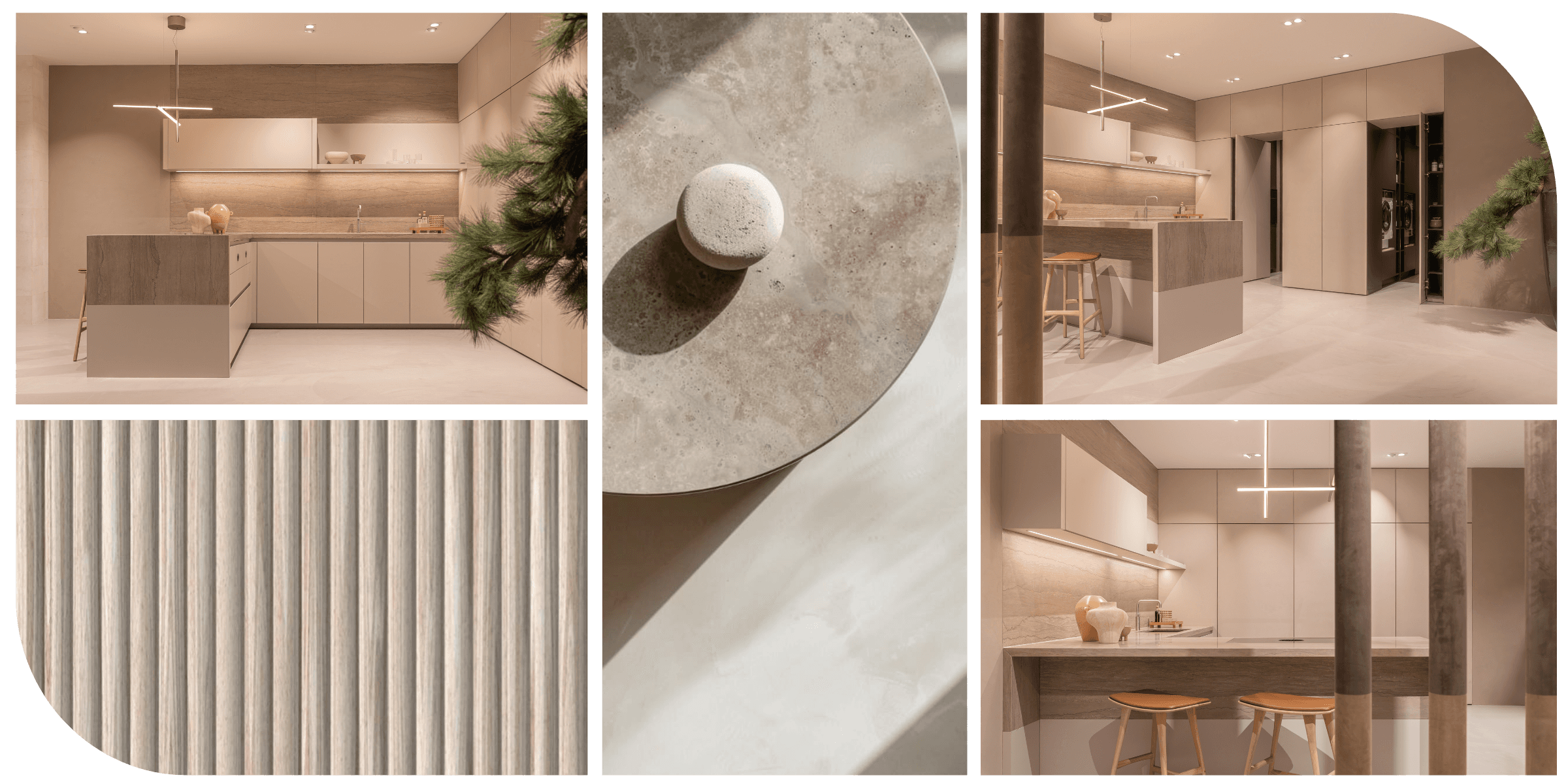 Beige schiereiland keuken Barletti